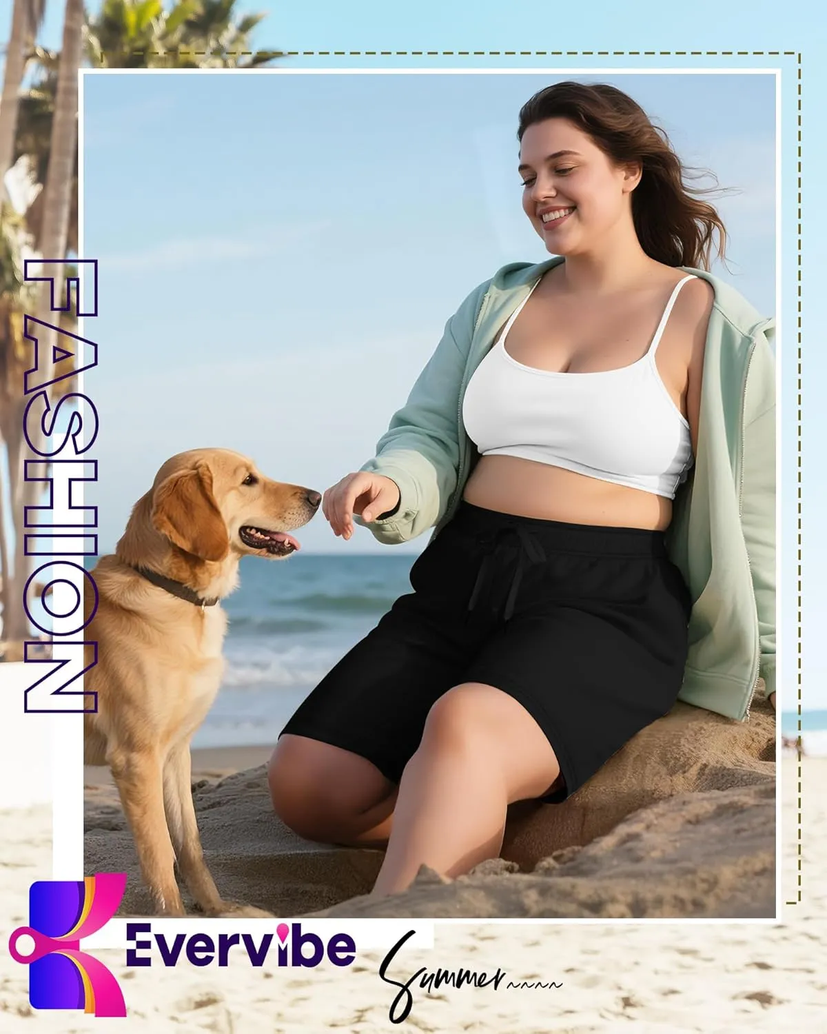 3 Pack Plus Size Bermuda Shorts for Women Comfy Loose Casual Drawstring Sweat Pants with Pockets XL-5XL