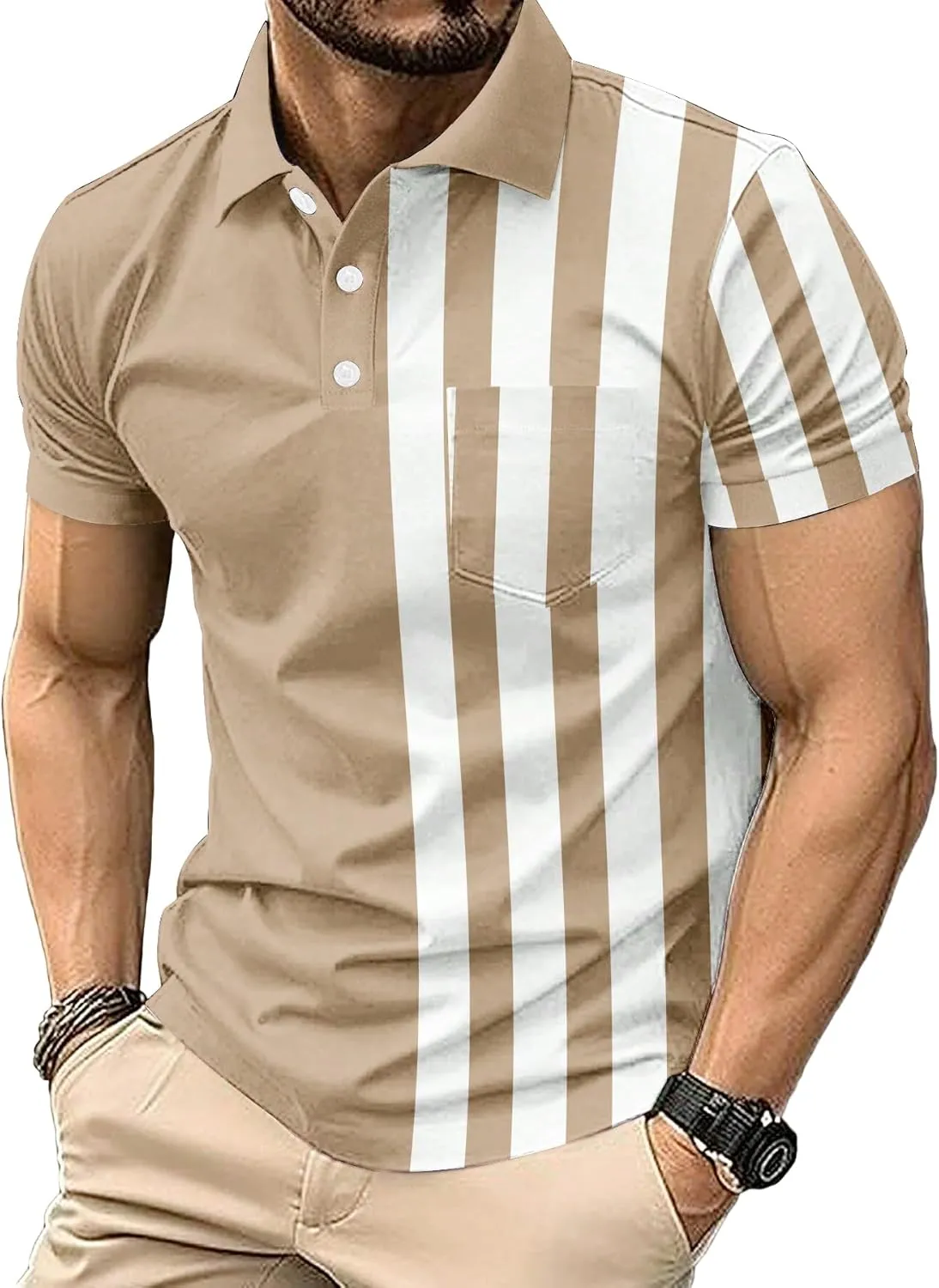 6 Pack Mens Polo Shirt Short Sleeve Sports Golf Tennis T-Shirt Moisture-Wicking Summer Shirts for Work Casual Athletic