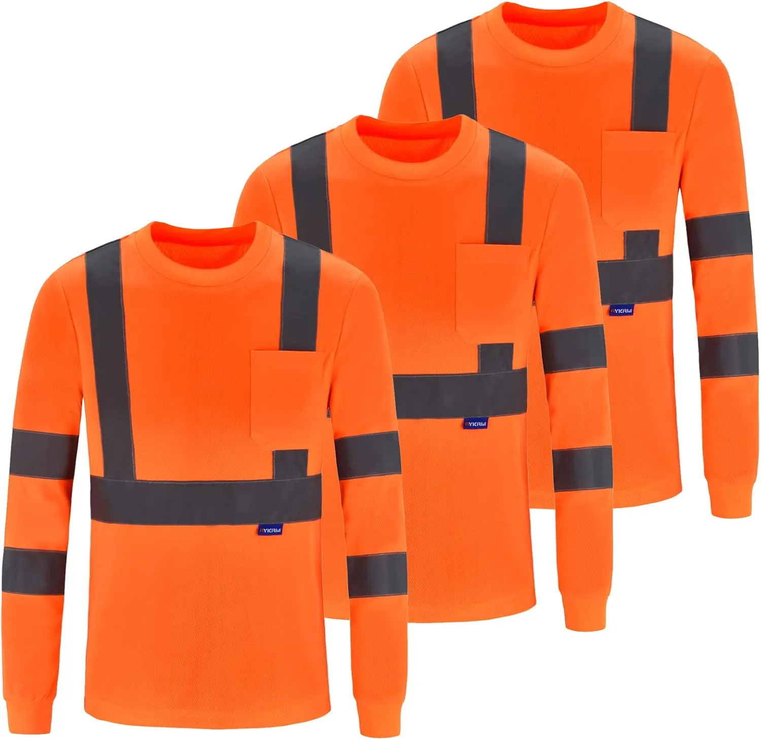 A-SAFETY Safety Shirt,High Visibility Work T Shirt Long Short Sleeve Class 3 (XS-6XL)