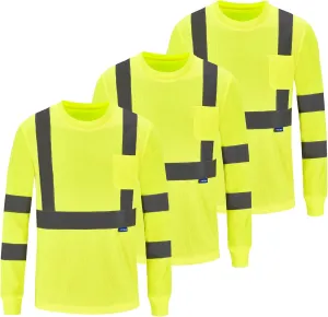A-SAFETY Safety Shirt,High Visibility Work T Shirt Long Short Sleeve Class 3 (XS-6XL)