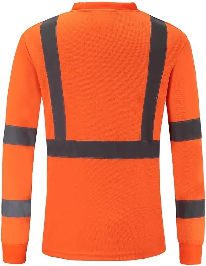 A-SAFETY Safety Shirt,High Visibility Work T Shirt Long Short Sleeve Class 3 (XS-6XL)