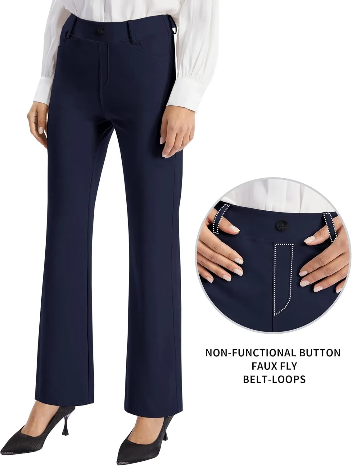 AFITNE Women's Yoga Dress Pants 2025 Spring Stretchy Work Slacks Straight Leg Business Office Casual Pants