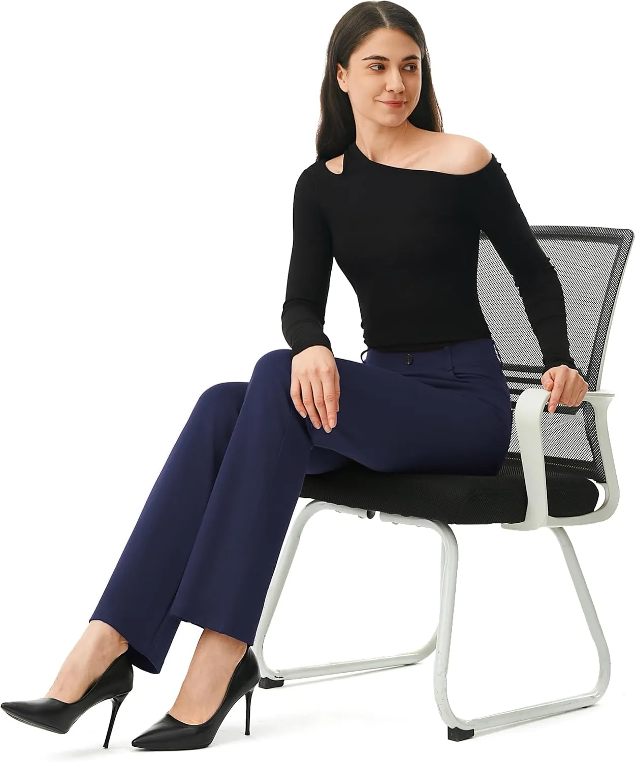 AFITNE Women's Yoga Dress Pants 2025 Spring Stretchy Work Slacks Straight Leg Business Office Casual Pants
