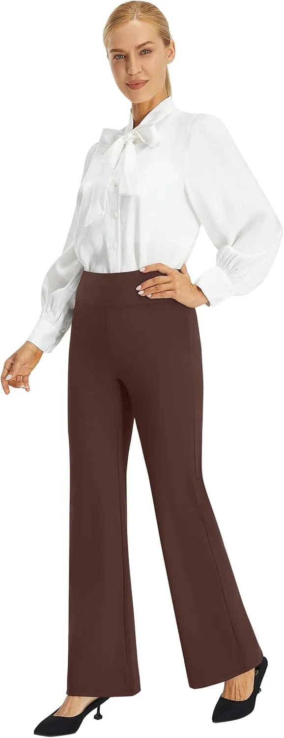AFITNE Women's Yoga Dress Pants High Waist Pull On Work Pants 2025 Stretchy Office Casual Slacks