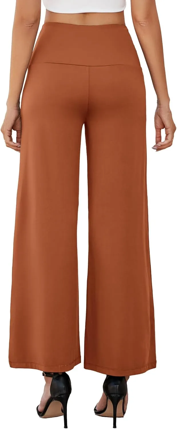 Arolina Women's Stretchy Wide Leg Palazzo Lounge Pants with Pockets Casual Comfy High Waist Palazzo Pants for Women Dressy