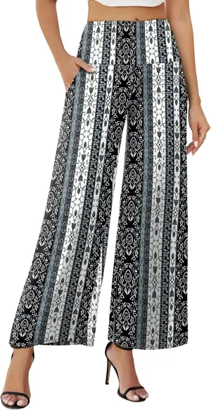 Arolina Women's Stretchy Wide Leg Palazzo Lounge Pants with Pockets Casual Comfy High Waist Palazzo Pants for Women Dressy
