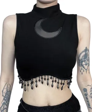 AUBIG Gothic Tank Top Crop Top Women Punk Camisole Sleeveless Shirt Lace Alt Emo Girl Blouse Streetwear Workout T-Shirt
