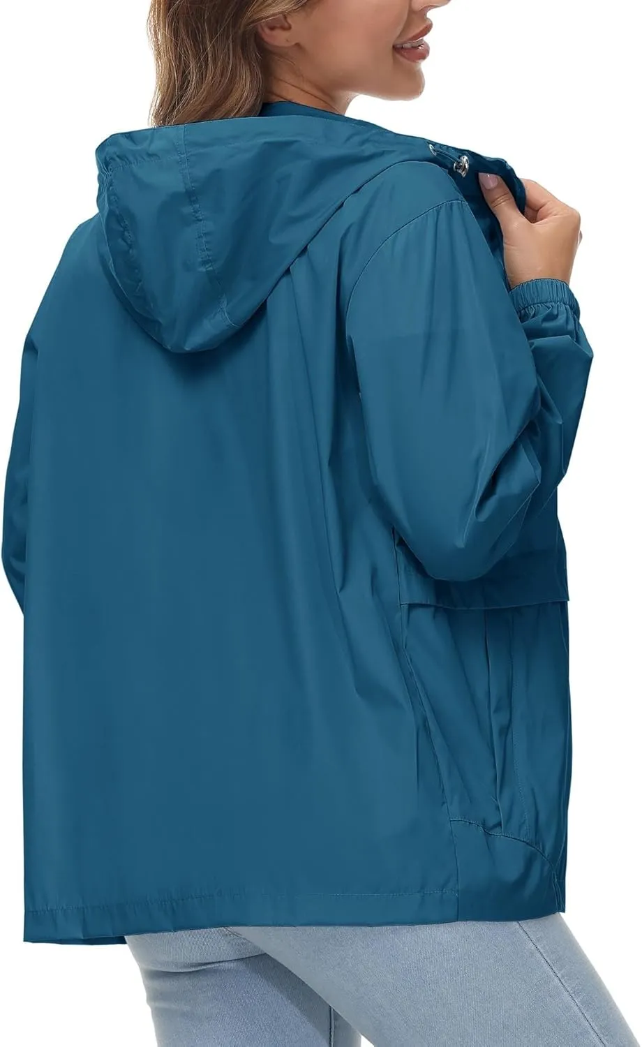 Avoogue Womens Waterproof Rain Jacket Lightweight Raincoat Packable Hooded Outdoor Windbreaker