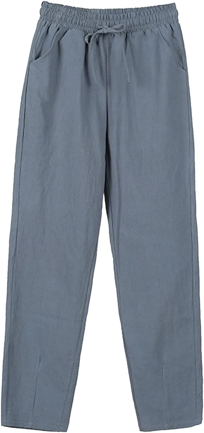 Barrel Pants for Women Winter Flowing Beach Slacks with Pockets High Waisted Water Resistant
