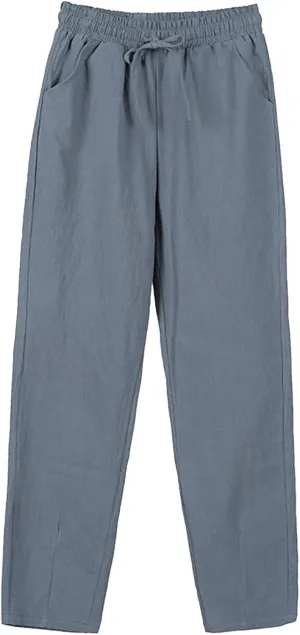 Barrel Pants for Women Winter Flowing Beach Slacks with Pockets High Waisted Water Resistant