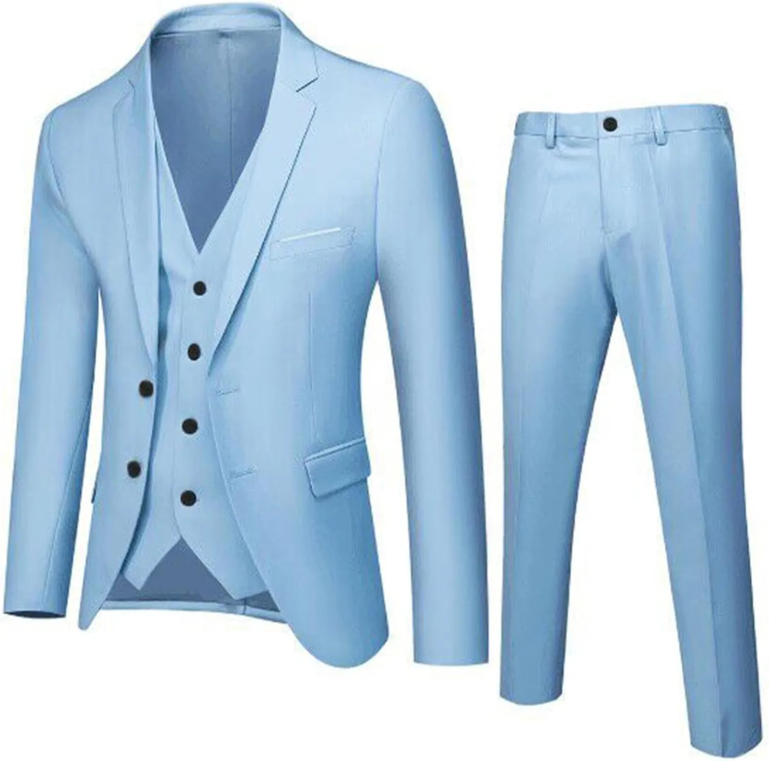 Black Suits For Men Jacket Vest Party Wedding 3- Suit Slim Pants R Men's Coats Jackets Try Before You Mens Linen