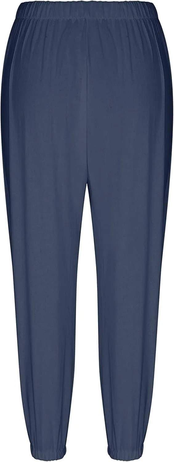 Bozanly Women's Casual Lantern Harem Loose Capris Pants Summer Yoga Slacks Trousers with Pockets