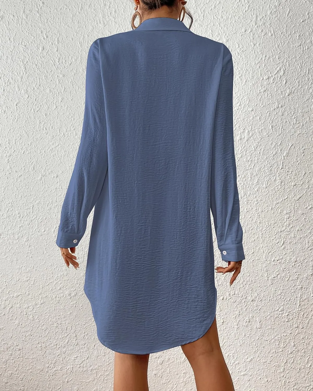 Bsubseach Swimsuit Coverup for Women Button Down Beach Cover Ups Long Sleeve Shirt Dress Modern Blouse Top