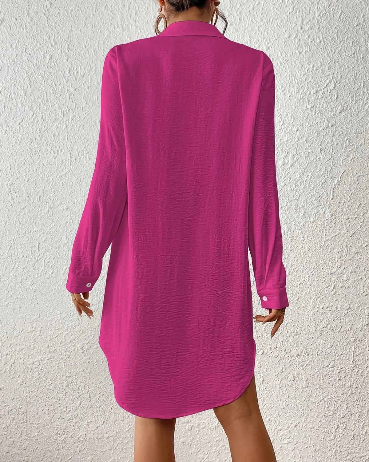 Bsubseach Swimsuit Coverup for Women Button Down Beach Cover Ups Long Sleeve Shirt Dress Modern Blouse Top