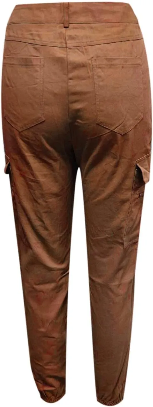 Cargo Leggings with Pockets for Women Casual Skinny Pockets High Waist Pants Stretch Bound Feet Ripstop Cargo Trouser