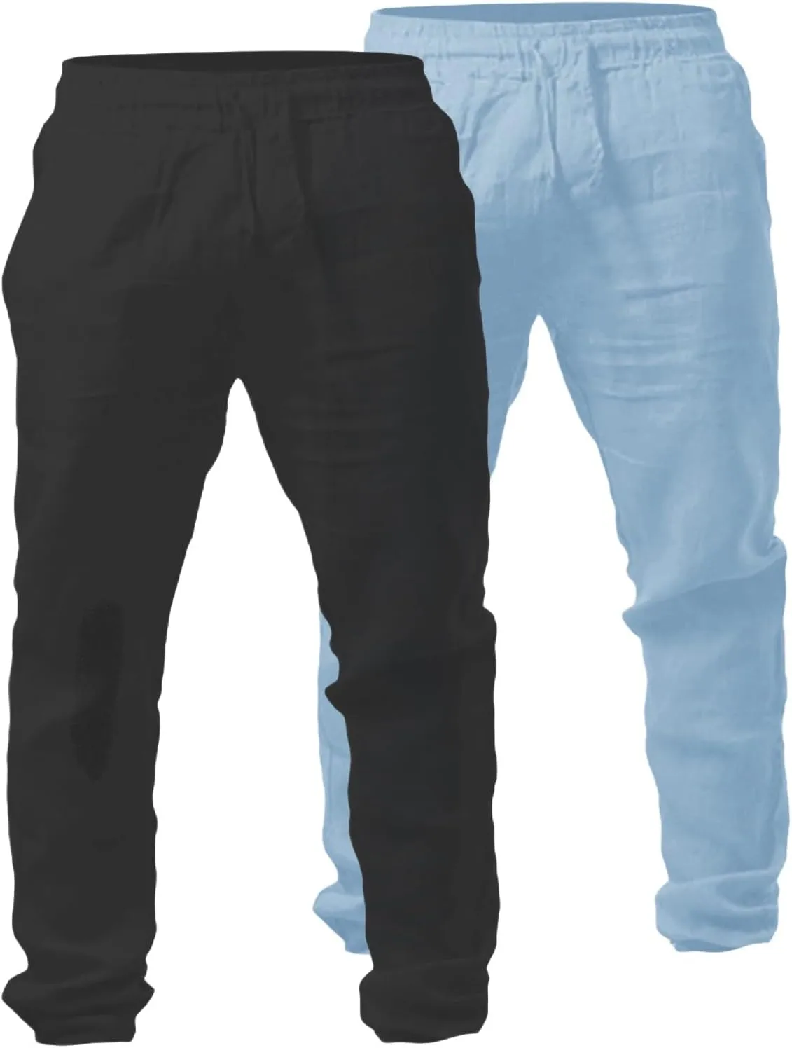 Casual Pants for Men Loose fit Lightweight Drawstring Elastic Waist Pants with Pocket Summer Fashion Vacation Trousers