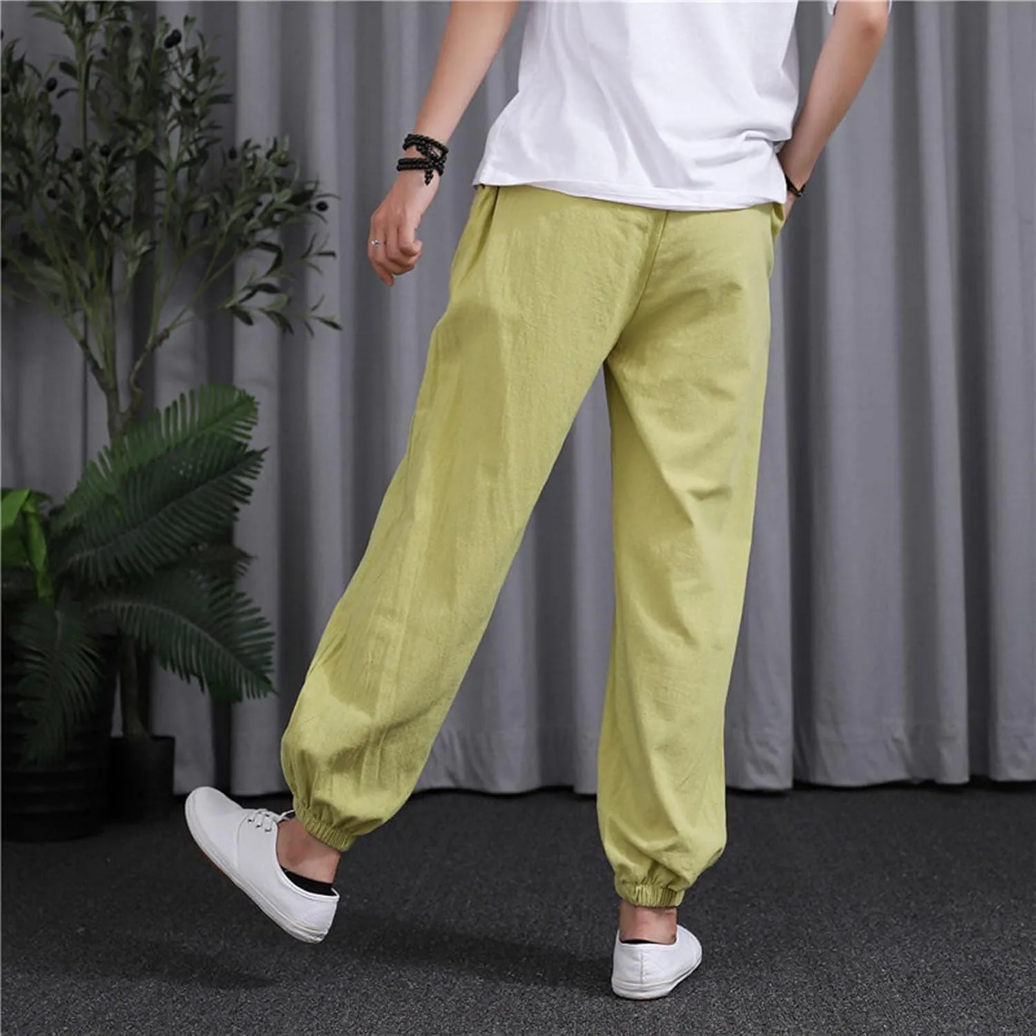 Ceboyel Women Casual Linen Pants Summer Comfy Loose Long Pants Lantern Lounge Beach Trousers with Pockets 2023