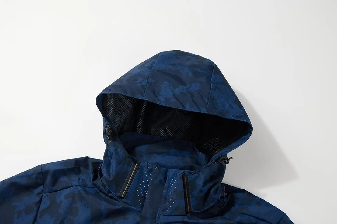 Chaos World Men's Rain Jacket With Hood Windbreaker Lightweight Waterproof Raincoat Trench Coat Camping Gear