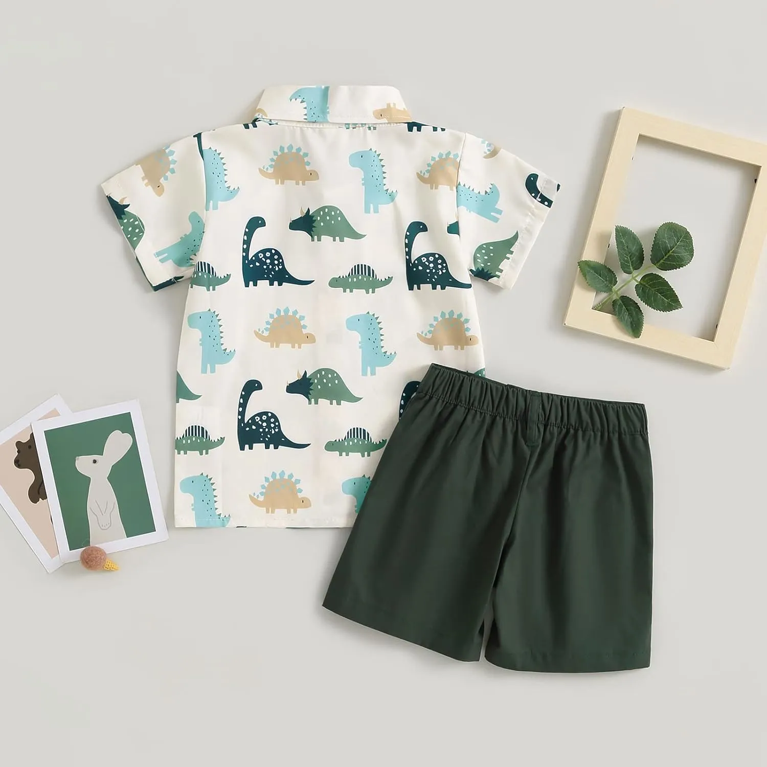 CIYCUIT Toddler Baby Boys Summer Print Shirt Outfits Clothes Short Sleeve Button Down Tops   Shorts Set