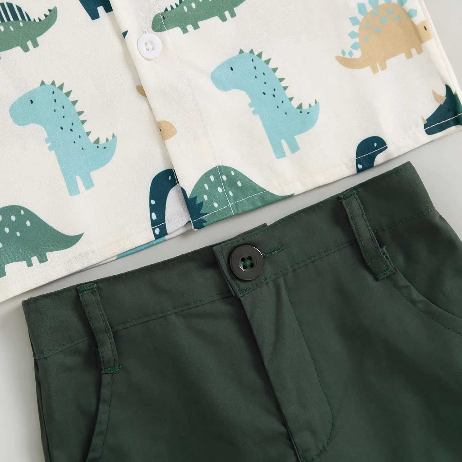 CIYCUIT Toddler Baby Boys Summer Print Shirt Outfits Clothes Short Sleeve Button Down Tops   Shorts Set