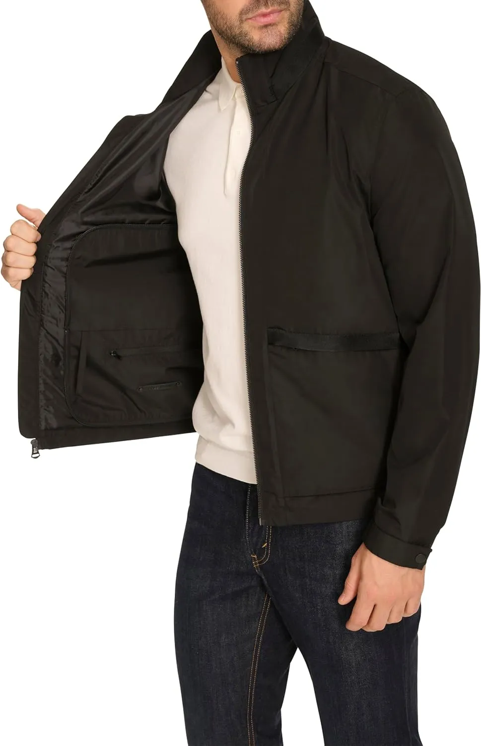 Cole Haan Men's Short Sleeve Self Packable Windbreaker