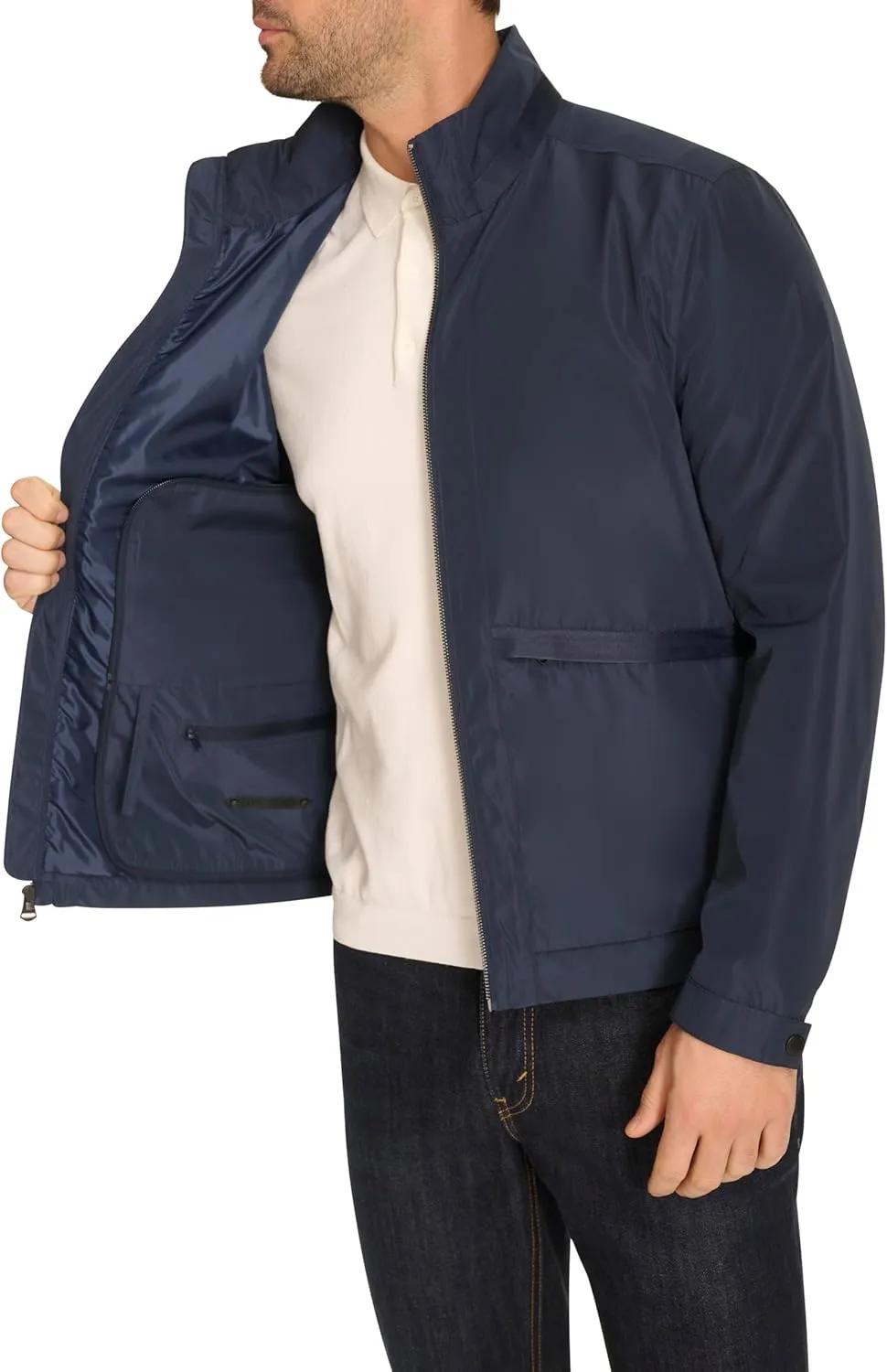 Cole Haan Men's Short Sleeve Self Packable Windbreaker