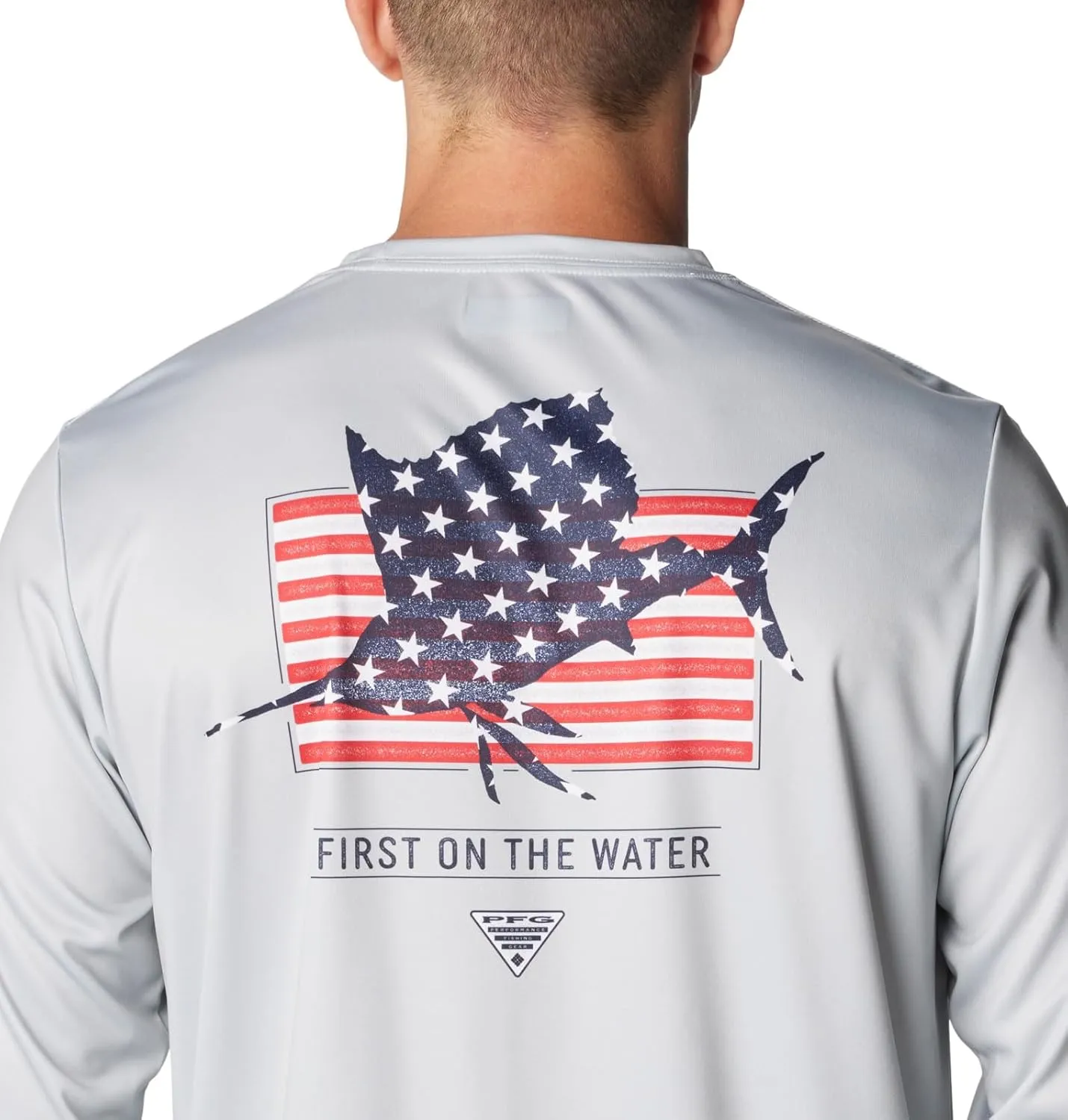 Columbia Men's Terminal Tackle PFG Fins and Stripes Long Sleeve
