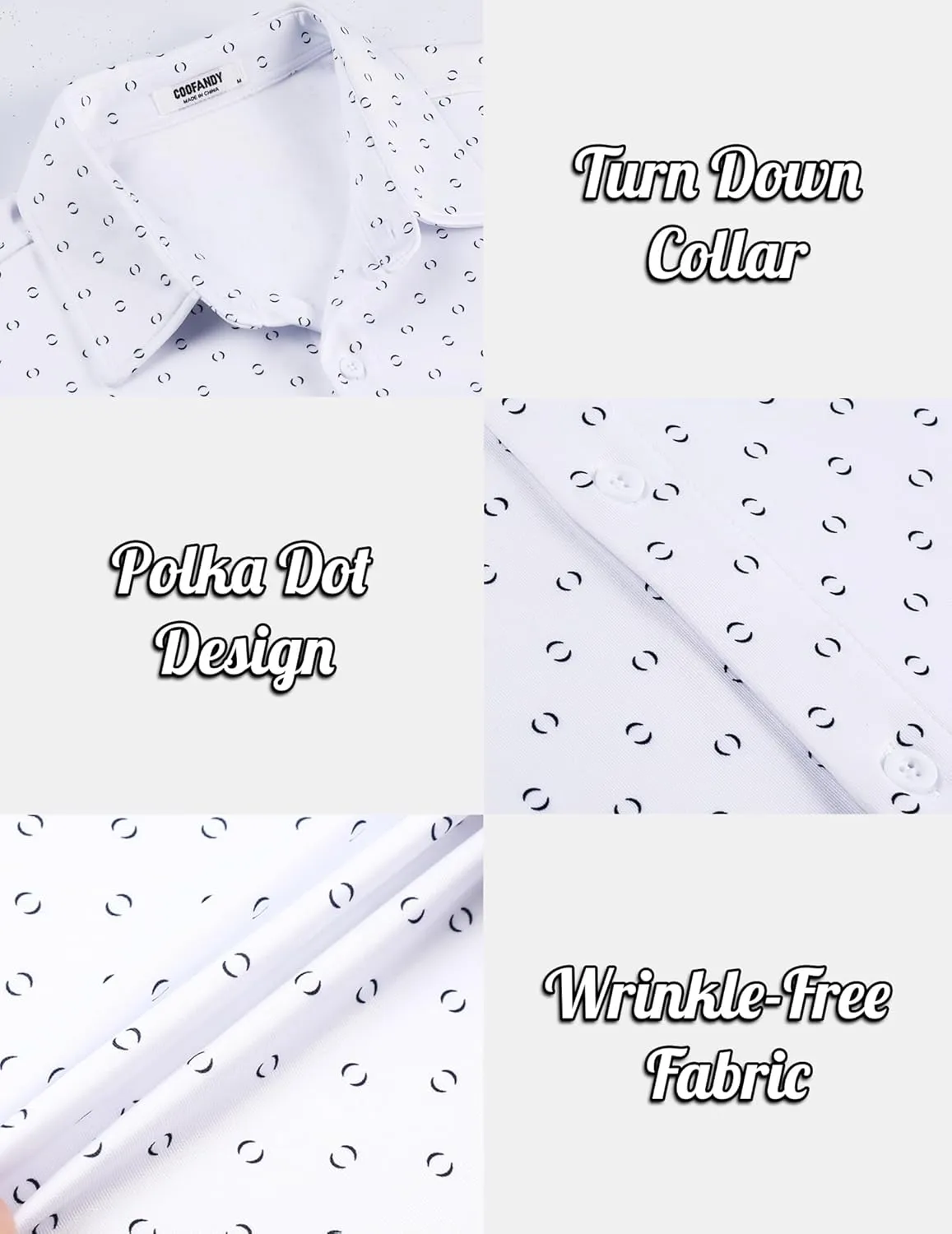 COOFANDY Men's Long Sleeve Wrinkle Free Shirt Casual Button Down Shirts Stretch Dress Shirt with Pocket