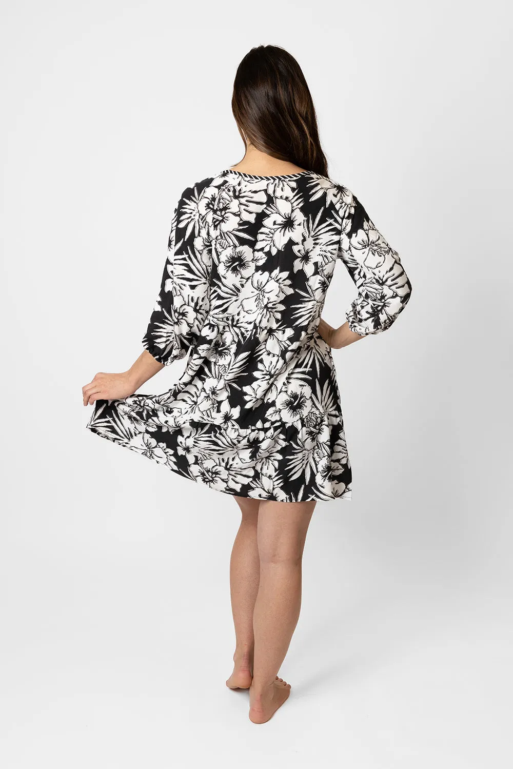 Copacabana Floral V-Neck Tunic Dress