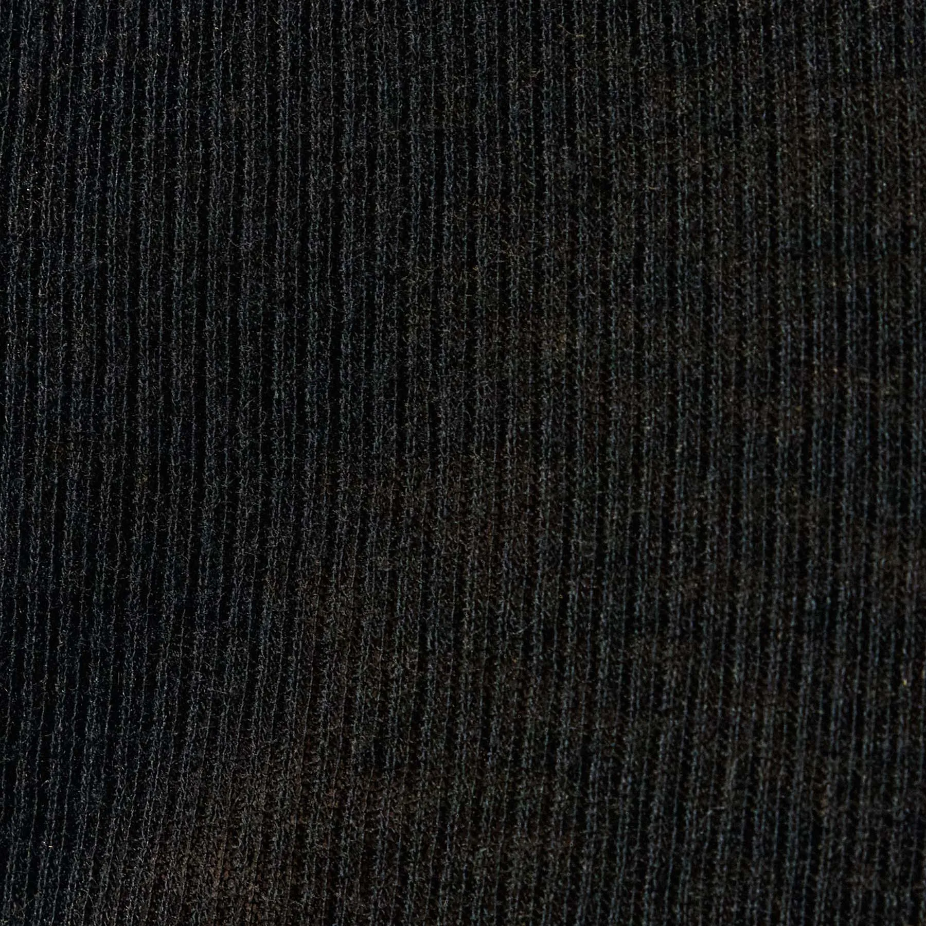 Cotton Cashmere Blend Ribbed Crew - Black