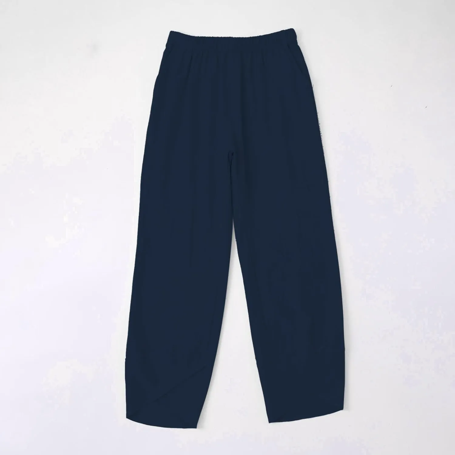 Cotton Linen Pants for Women Summer Casual Capri Pants High Waist Elastic Comfy Loose Palazzo Trousers with Pockets