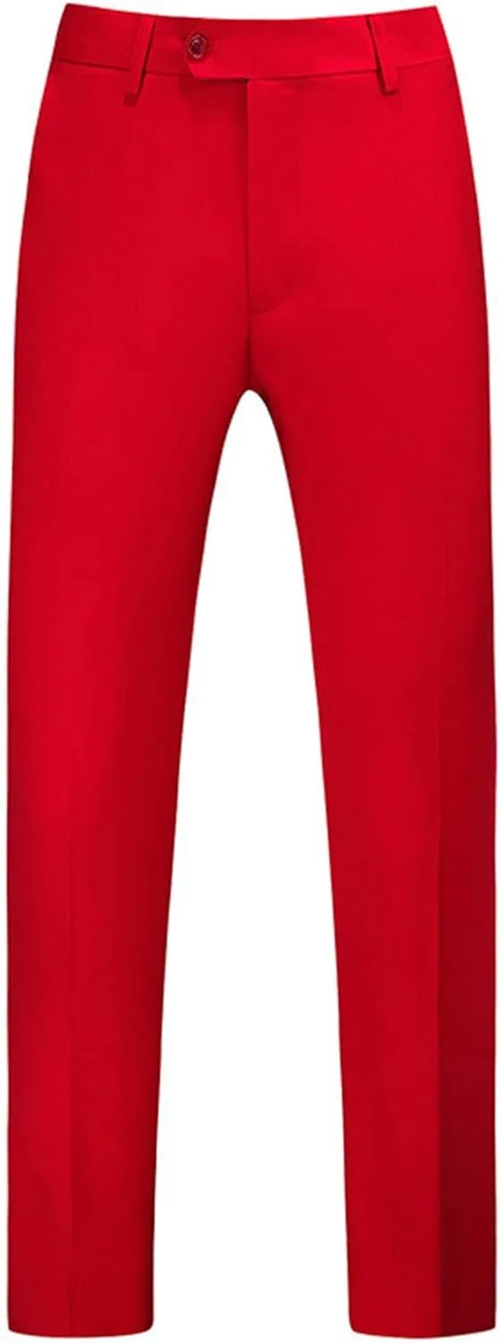 CRNTCEM Mens Stretch Flat Front Dress Pants Straight Leg Wedding Party Formal Pants Wrinkle Free Casual Clubwear Suit Pants