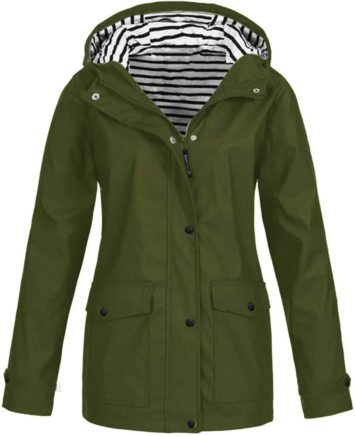 CRNTCEM Women's Outdoor Waterproof Jacket Lightweight Hooded Hiking Climbing Rain Jackets Active Outdoor Windbreaker Raincoat