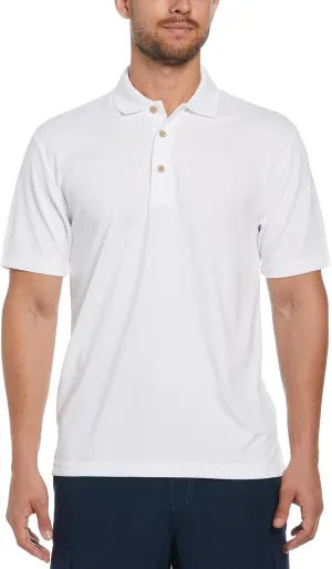 Cubavera mens Essential Textured Performance Polo Shirt, Moisture-wicking Technology