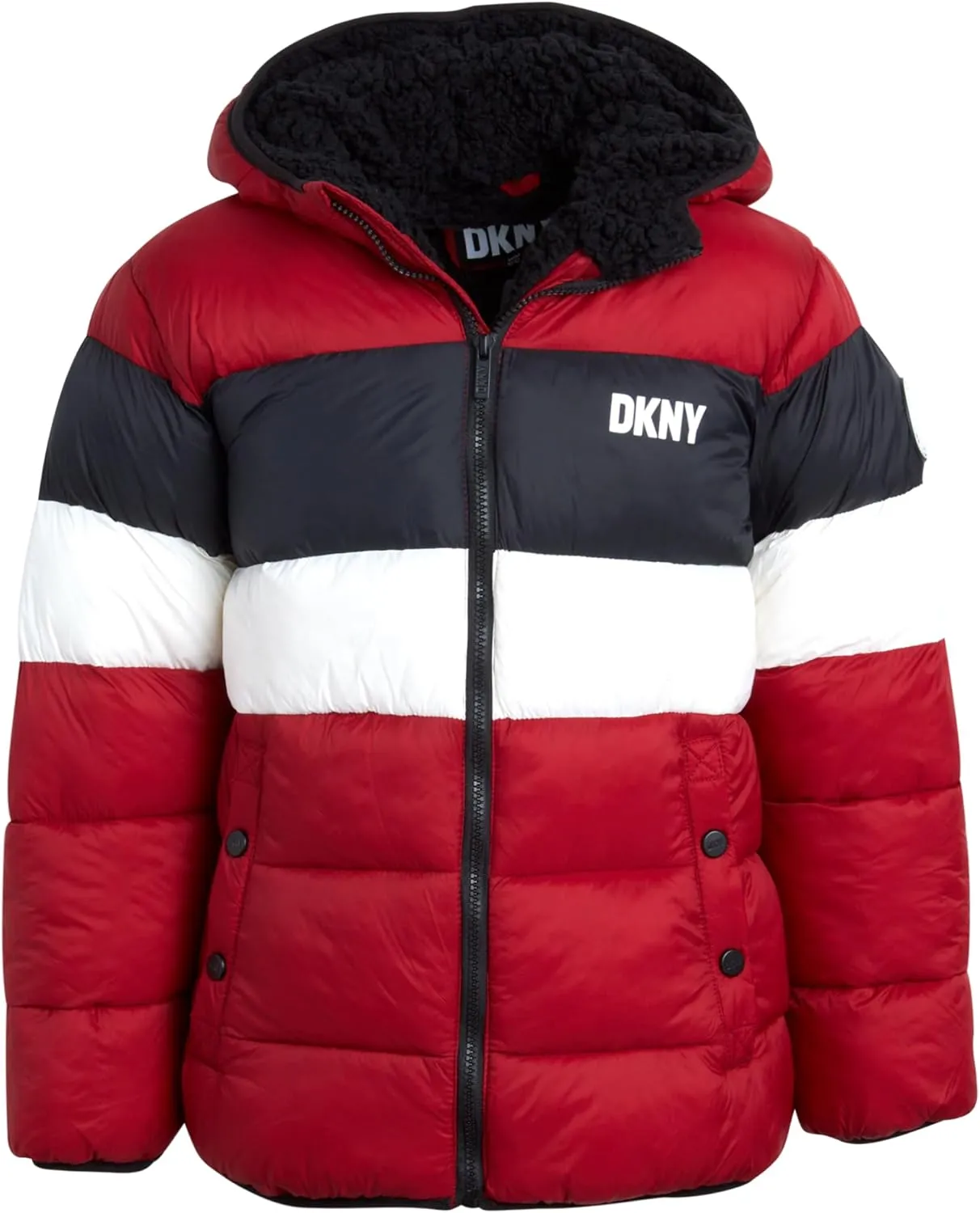 DKNY Boys' Winter Jacket - Heavyweight Sherpa Lined Bubble Puffer Coat with Convenient Pockets - Jacket for Boys (Size: 4-20)