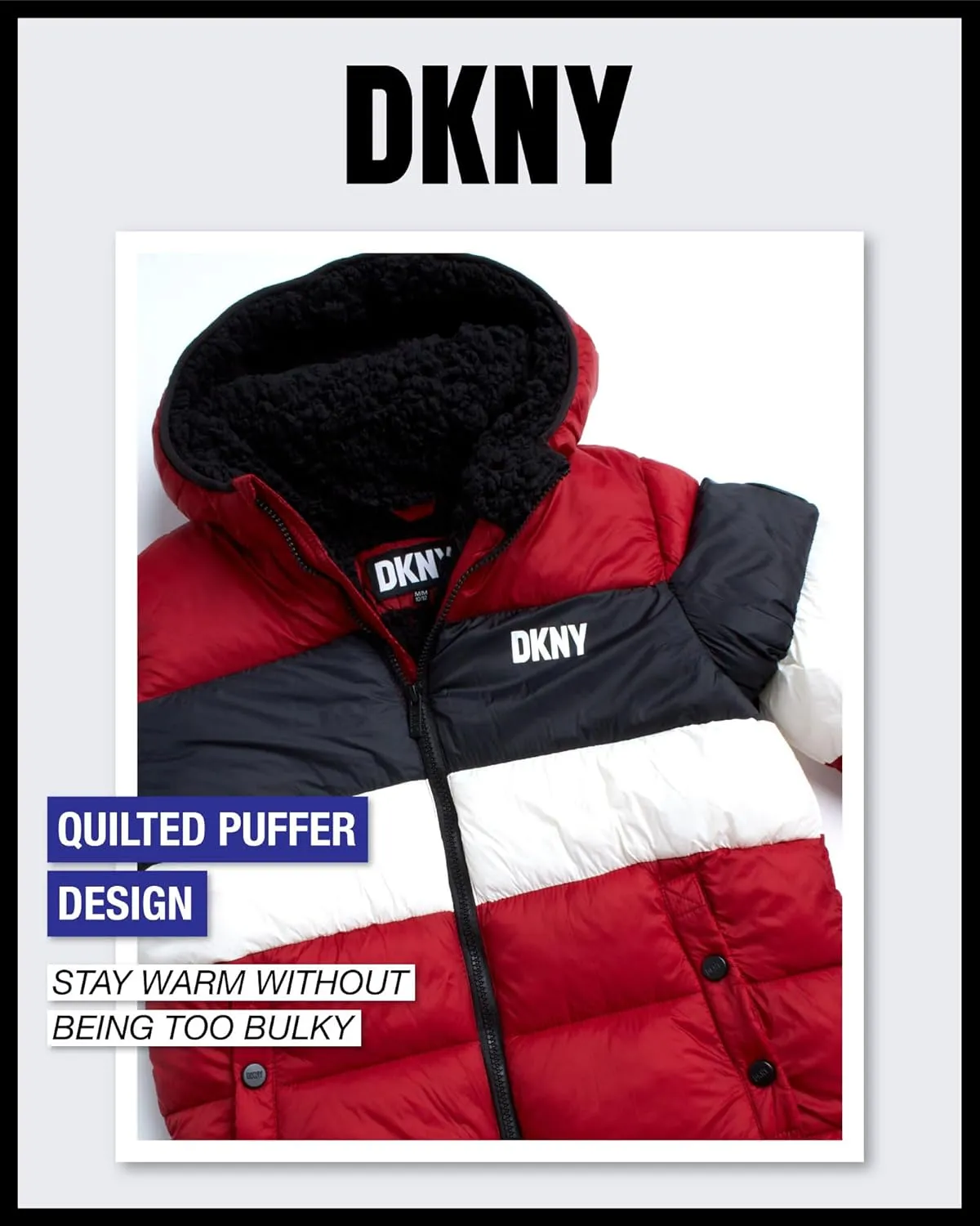 DKNY Boys' Winter Jacket - Heavyweight Sherpa Lined Bubble Puffer Coat with Convenient Pockets - Jacket for Boys (Size: 4-20)