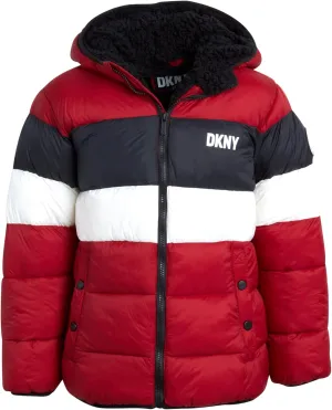 DKNY Boys' Winter Jacket - Heavyweight Sherpa Lined Bubble Puffer Coat with Convenient Pockets - Jacket for Boys (Size: 4-20)