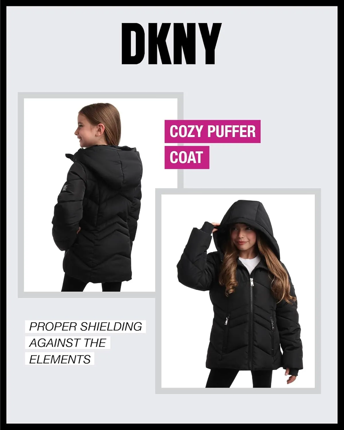 DKNY Girls' Winter Coat - Sherpa Fur Lined Heavyweight Quilted Puffer Parka - Insulated Winter Ski Jacket for Girls (4-16)