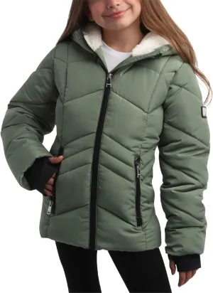 DKNY Girls' Winter Coat - Sherpa Fur Lined Heavyweight Quilted Puffer Parka - Insulated Winter Ski Jacket for Girls (4-16)