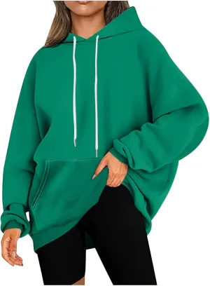 Drawstring Hoodies For Women Fall 2023 Trendy Teen Girls Long Sleeve Oversized Hooded Sweatshirt Pullover y2k Clothes