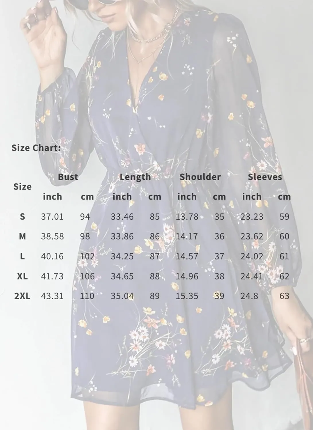 Dress for Women Long Sleeve Summer Deep V Neck 2025 Ruffle Floral Flowy Mini Dress