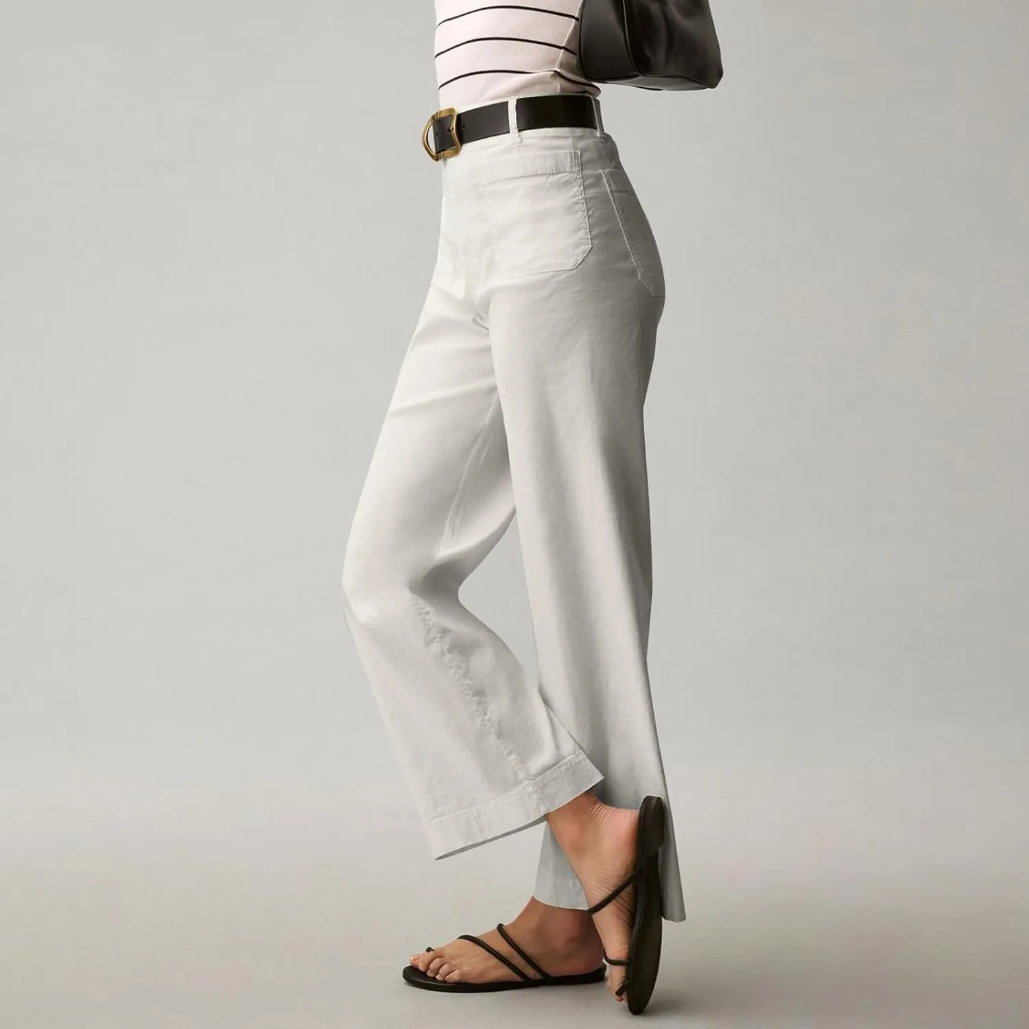 Dress Pants Women Tummy Control High Waist Chino Work Pants Business Casual Wide Leg Trousers Slacks Ankle Jeans