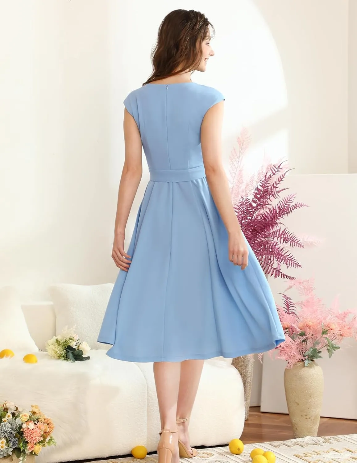 DRESSTELLS Women's Cocktail Dresses, Formal Wedding Guest Church Modest Graduation Party Prom Dress 2025