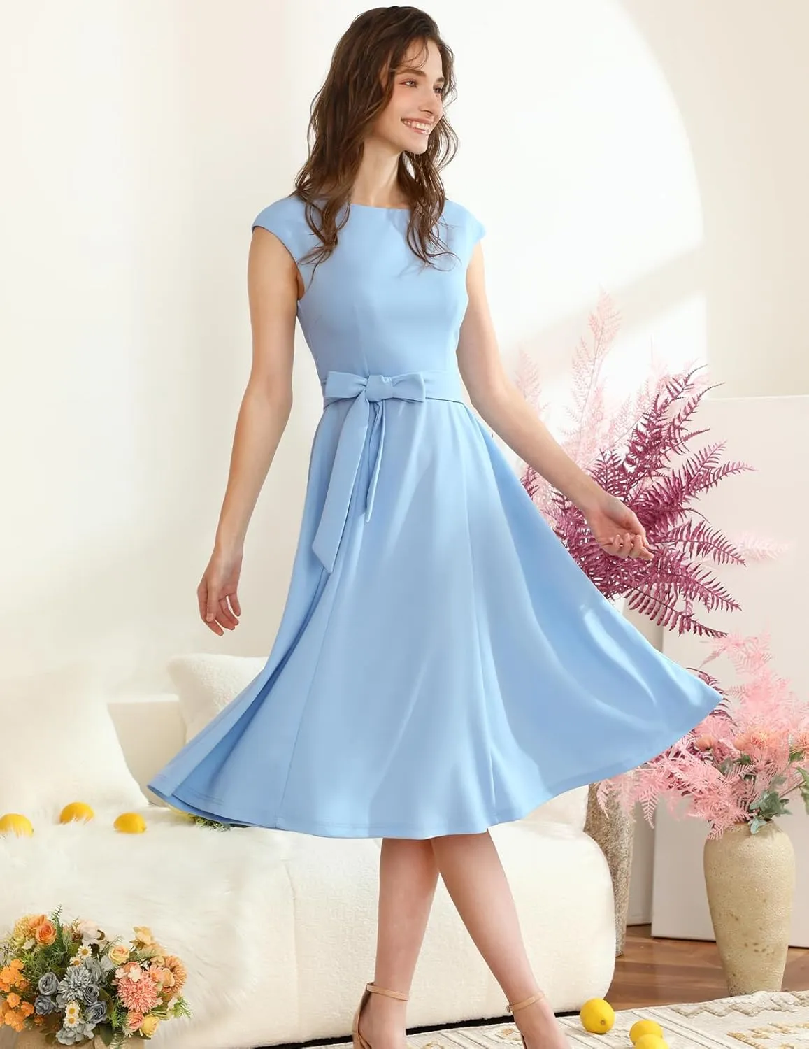 DRESSTELLS Women's Cocktail Dresses, Formal Wedding Guest Church Modest Graduation Party Prom Dress 2025