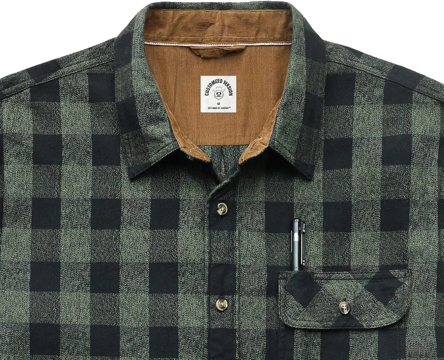 Dubinik Mens Flannel Shirts Long Sleeve Flannel Shirt for Men Casual Button Down Brushed 100% Cotton Shirt