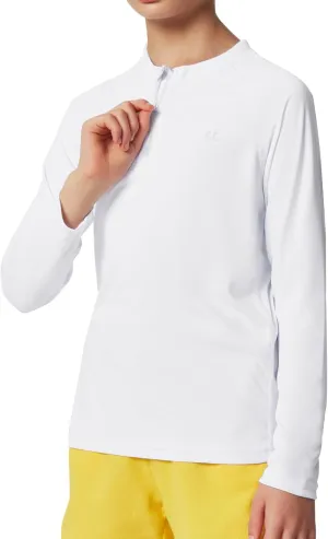 Ewedoos UPF50  Boys Swim Shirt Rash Guard Long Sleeve Quick Dry Sun Shirts Kids Boys Fishing Shirt for Summer Outdoor