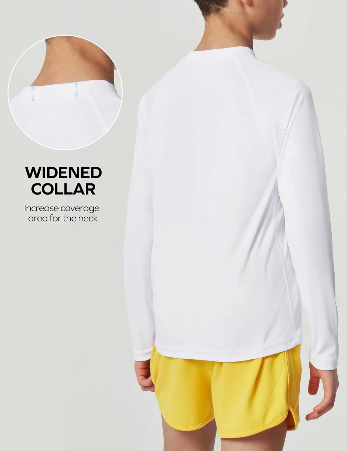 Ewedoos UPF50  Boys Swim Shirt Rash Guard Long Sleeve Quick Dry Sun Shirts Kids Boys Fishing Shirt for Summer Outdoor