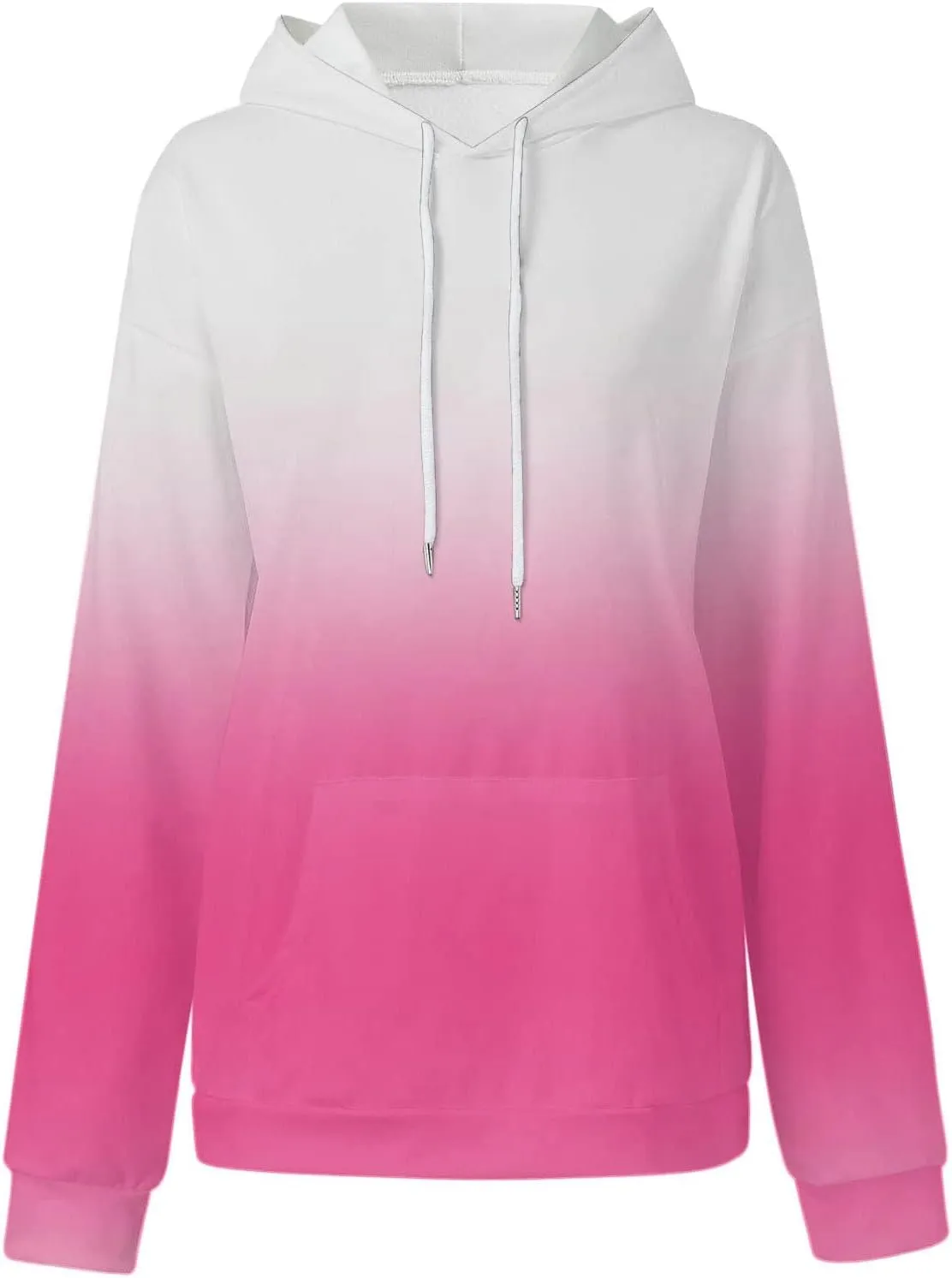 Fashion Ombre Tie Dye Hoodies for Teen Girls, Womens Casual Long Sleeve Hooded Pullover Gradient Baggy Sweatshirts