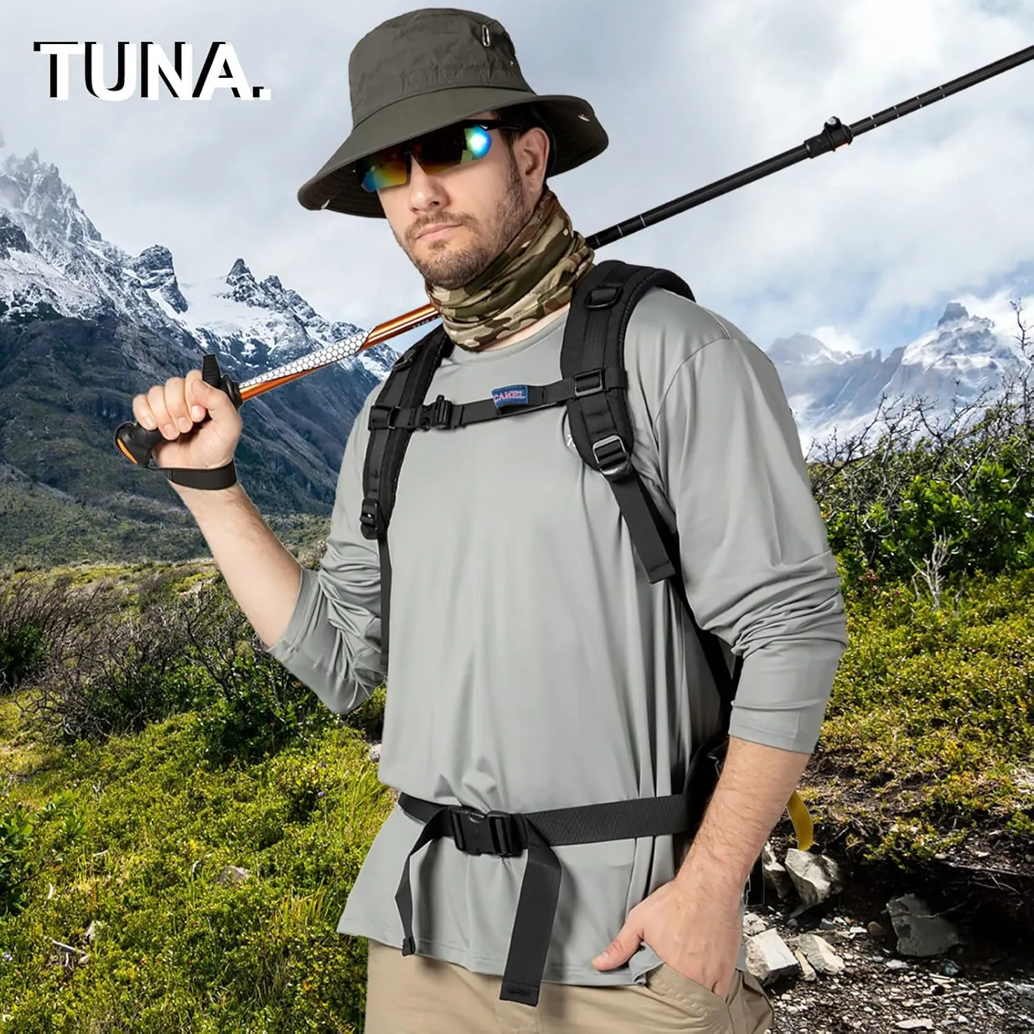 Fishing Shirts for Men Long Sleeve UPF 50  UV Sun Protection Quick Dry Rash Guard Hiking Running Walking Shirt