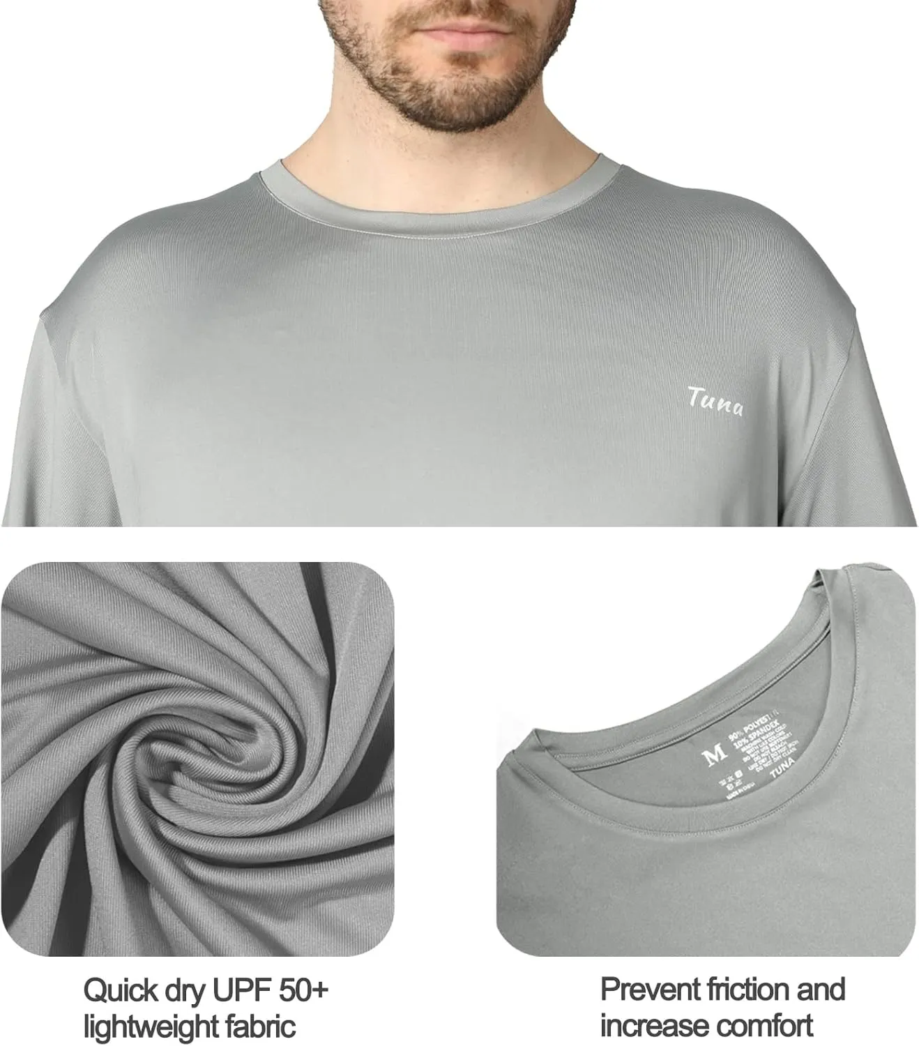 Fishing Shirts for Men Long Sleeve UPF 50  UV Sun Protection Quick Dry Rash Guard Hiking Running Walking Shirt